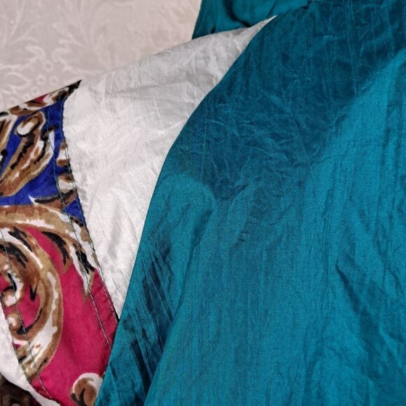 Bolo Spirit Size Small 80s Style Windbreaker Jacket Green White Colorful Detail - Picture 10 of 13